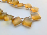 17-18 mm Yellow Fluorite Faceted Rhombus Bead, Natural Yellow Fluorite Faceted