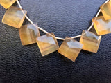 17-18 mm Yellow Fluorite Faceted Rhombus Bead, Natural Yellow Fluorite Faceted