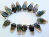 13x24 mm Multi Fluorite Faceted Shield Fancy Bead, Natural Multi Fluorite Shield