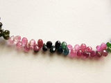 3x4mm - 3x5mm Multi Tourmaline Faceted Tear Drop Beads, Natural Multi Tourmaline