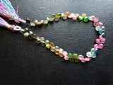 5-6mm Multi Tourmaline Faceted Heart Beads, Natural Multi Tourmaline Faceted