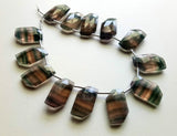 12x20 mm Multi Fluorite Faceted Fancy Shape Bead, Natural Multi Fluorite Faceted