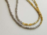 2-2.5mm Light Grey &Yellow Rough Sparkling Rondelle  Beads (4IN To 16IN Options)