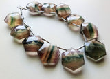 17.5 mm Multi Fluorite Faceted Hexagon Shape Beads, Natural Multi Fluorite Fancy