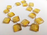 17-18 mm Yellow Fluorite Faceted Rhombus Bead, Natural Yellow Fluorite Faceted