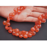 8-9 mm Carnelian Faceted Hearts For Jewelry, Carnelian Heart Briolettes, Juicy