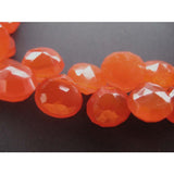 8-9 mm Carnelian Faceted Hearts For Jewelry, Carnelian Heart Briolettes, Juicy