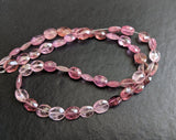 6.5-7mm Pink Tourmaline Faceted Oval Tumble, Natural Pink Tourmaline Oval Bead