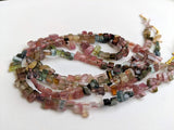 4-6.5mm Multi Tourmaline Plain Square Beads, Natural Multi Tourmaline Flat Beads