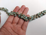 8.5 mm Mojave Amazonite Copper Turquoise Faceted Hearts, Copper Turquoise Fancy