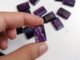 12x18mm Fluorite Emerald Cut, 6 Pieces Natural Purple Fluorite Rectangle