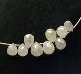 2x2.5mm Approx Raw White Diamond Briolette Beads, Rough Diamond Tear Drop 10 Pcs