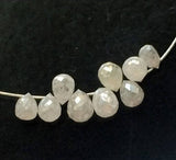 2x3-2.5x3.5mm Raw White Diamond Briolette Beads, Diamond Tear Drops, 1 Pc