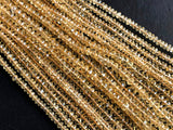 4-4.5mm Citrine Faceted Rondelles, Natural Citrine Beads, Citrine Faceted Beads