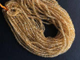 4-4.5mm Citrine Faceted Rondelles, Natural Citrine Beads, Citrine Faceted Beads