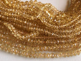 4-4.5mm Citrine Faceted Rondelles, Natural Citrine Beads, Citrine Faceted Beads