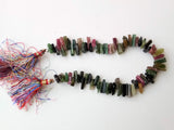 7-11 mm Multi Tourmaline Rough Beads, 8 Inch Natural Loose Raw Multi Tourmaline