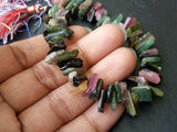 7-11 mm Multi Tourmaline Rough Beads, 8 Inch Natural Loose Raw Multi Tourmaline