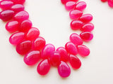 9.5x14 mm-12x18 mm Hot Pink Chalcedony Plain Pear Beads, Pink Chalcedony Pear