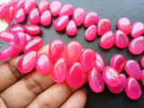 9.5x14 mm-12x18 mm Hot Pink Chalcedony Plain Pear Beads, Pink Chalcedony Pear