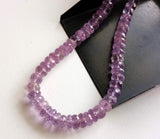 7mm Pink Amethyst Faceted Rondelle Beads, Pink Amethyst Beads, Pink Amethyst