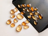 6-11mm Citrine Cabochons, Natural Plain Free Form Shape Citrine Flat Back