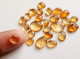 6-11mm Citrine Cabochons, Natural Plain Free Form Shape Citrine Flat Back