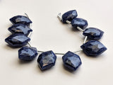 12x18 mm Sodalite Faceted Fancy Hexagon Beads, Natural Sodalite Long Hexagon