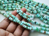 5-6mm Peruvian Blue Opal Beads, Natural Blue Opal Faceted Rondelle, 8 Inches