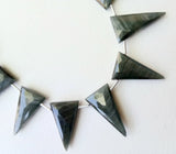 14x25 mm Black Cats Eye Faceted Long Triangle Bead, Natural Black Cats Eye Fancy