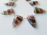 12x23 mm Multi Fluorite Faceted Triangle Beads, Natural Fluorite Faceted Fancy