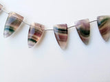 12x23 mm Multi Fluorite Faceted Triangle Beads, Natural Fluorite Faceted Fancy