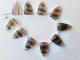 12x23 mm Multi Fluorite Faceted Triangle Beads, Natural Fluorite Faceted Fancy