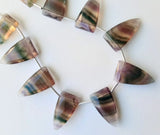 12x23 mm Multi Fluorite Faceted Triangle Beads, Natural Fluorite Faceted Fancy