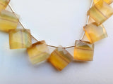 17-18 mm Yellow Fluorite Faceted Rhombus Bead, Natural Yellow Fluorite Faceted