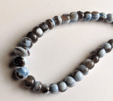 9-11 mm Boulder Opal Plain Rondelle Beads, Natural Blue Boulder Opal Plain Beads