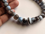 9-11 mm Boulder Opal Plain Rondelle Beads, Natural Blue Boulder Opal Plain Beads