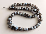 9-11 mm Boulder Opal Plain Rondelle Beads, Natural Blue Boulder Opal Plain Beads