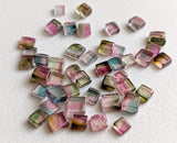 3-4.5mm Multi Tourmaline Plain Square, 5 Pcs Natural Bio Tourmaline Plain Square