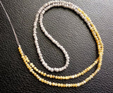 2-2.5mm Light Grey &Yellow Rough Sparkling Rondelle  Beads (4IN To 16IN Options)