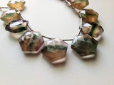 17.5 mm Multi Fluorite Faceted Hexagon Shape Beads, Natural Multi Fluorite Fancy