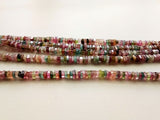 3.5-4 mm Multi Tourmaline Beads, Natural Multi Tourmaline Square Heishi Beads
