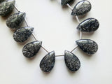 10x16 mm Sunstone Plain Pear Beads, Natural Black Sunstone Plain Pear Briolettes