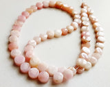 6-6.5mm Pink Opal Beads, Natural Pink Opal Plain Coin Beads, Opal Coins, 13 In