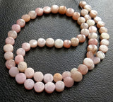 6-6.5mm Pink Opal Beads, Natural Pink Opal Plain Coin Beads, Opal Coins, 13 In