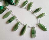 28-31 mm Green Aventurine Faceted Pear Beads, Natural Shaded Green Aventurine