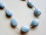 14-15mm Blue Opal Faceted Oval Bead Natural Blue Opal Faceted Oval Nuggets 8 In