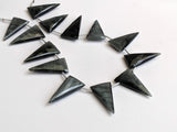 14x25 mm Black Cats Eye Faceted Long Triangle Bead, Natural Black Cats Eye Fancy