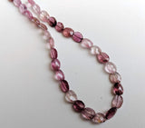 6.5-7mm Pink Tourmaline Faceted Oval Tumble, Natural Pink Tourmaline Oval Bead