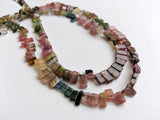 4-6.5mm Multi Tourmaline Plain Square Beads, Natural Multi Tourmaline Flat Beads